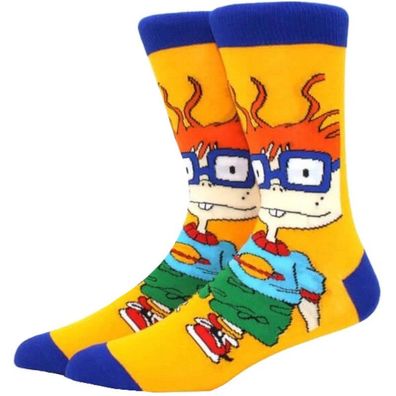 Rugrats Chuckie Finster Gelbe Socken - Lustige Cartoon-Socken in 3/4-Länge