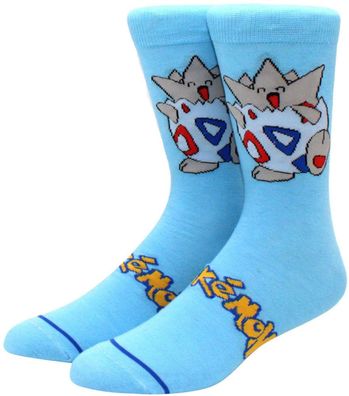 Pokemon Togepy Blaue Socken - Togepi Cartoon Lustige Motiv-Socken in 3/4-Länge