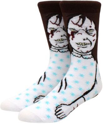 The Exorcist Anneliese Michel Socken - Weiße Horror Cartoon-Socken in 3/4-Länge