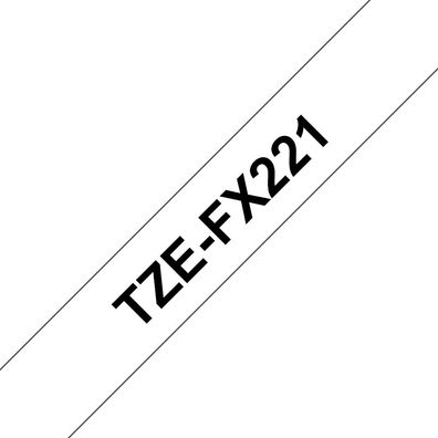 Schriftband TZe-FX221 (lam., flex.) Schwarz auf Weiß 9mm x 8m