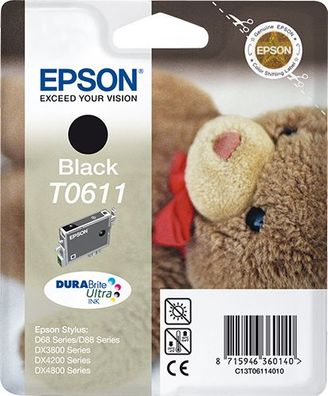 Epson Tintenpatrone T0611 Schwarz (ca. 250 Seiten)