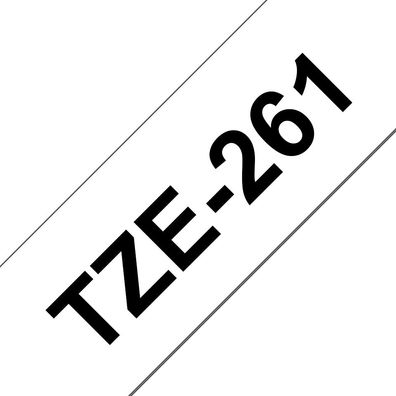 Schriftband TZe-261 (lam.) Schwarz auf Weiß BxL 36mm x 8m