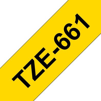 Schriftband TZe-661 (lam.) Schwarz auf Gelb BxL 36mm x 8m