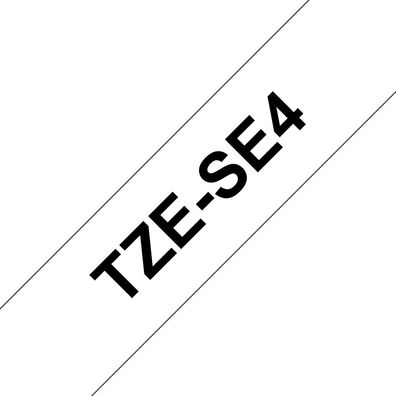 Siegelband TZe-SE4 (lam.) Schwarz auf Weiß BxL 18mm x 8m