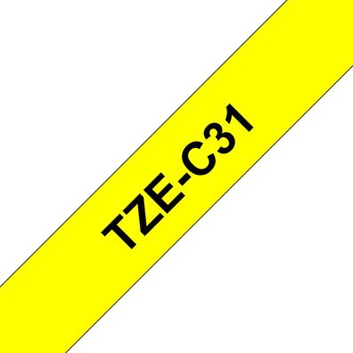 Schriftband TZe-C31 (lam.) Schwarz auf Signalgelb BxL 12mm x 5