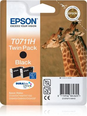 Epson Tintenpatrone T0711H Schwarz Doppelpack (2x 11,1 ml)