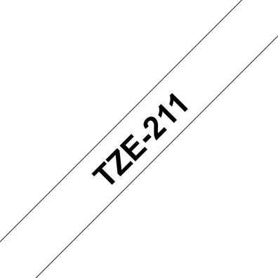 Schriftband TZe-211 (lam.) Schwarz auf Weiß BxL 6mm x 8m