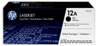 HP 12A 2er-Pack Schwarz Original LaserJet Tonerkartuschen