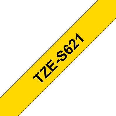 Schriftband TZe-S621 (lam.) Schwarz auf Gelb BxL 9mm x 8m