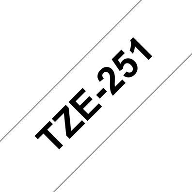 Schriftband TZe-251 (lam.) Schwarz auf Weiß BxL 24mm x 8m