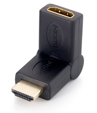 equip HDMI zu HDMI Adapter 90° Winkel, M -> W klappbar schwarz