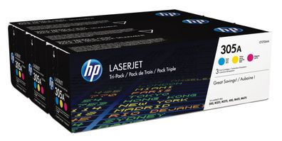 HP Toner 305A CF370AM Rainbowkit (C/M/Y) (je ca. 2.600 Seiten)