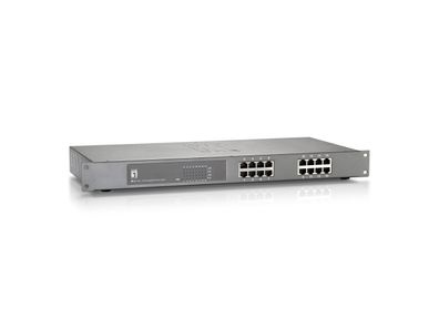 LevelOne GEP-1621 16-Port Gigabit PoE-Plus Switch, 240W