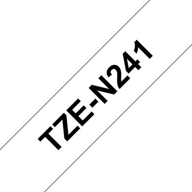 Schriftband TZe-N241 (nicht lam.) Schwarz auf Weiß 18mm x 8m