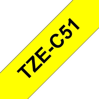 Schriftband TZe-C51 (lam.) Schwarz auf Signalgelb 24mm x 5m