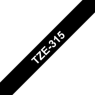 Schriftband TZe-315 (lam.) Weiß auf Schwarz BxL 6mm x 8m