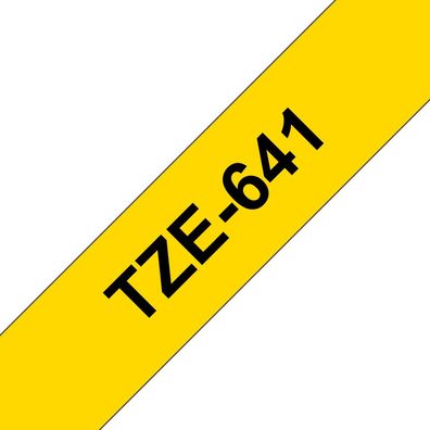 Schriftband TZe-641 (lam.) Schwarz auf Gelb BxL 18mm x 8m