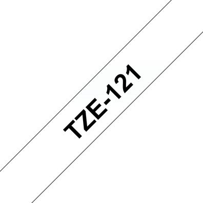 Schriftband TZe-121 (lam.) Schwarz auf Farblos BxL 9mm x 8m