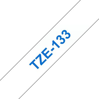 Schriftband TZe-133 (lam.) Blau auf Transparent 12mm x 8m