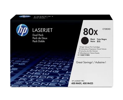 HP Toner Doppelpack CF280XD Schwarz (ca. 2x 6.900 Seiten)