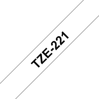 Schriftband TZe-221 (lam.) Schwarz auf Weiß BxL 9mm x 8m