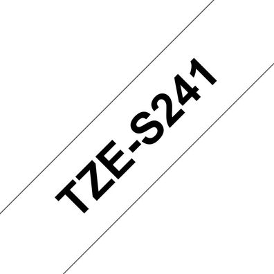 Schriftband TZe-S241 (extra st.) Schwarz auf Weiß 18mm x 8m