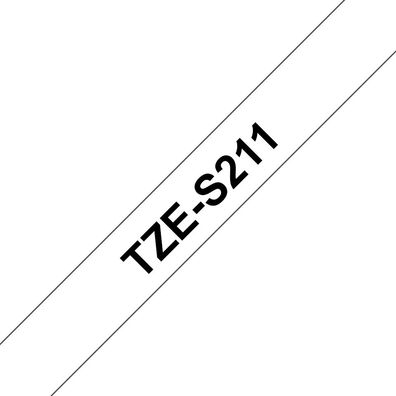 Schriftband TZe-S211 (lam.) Schwarz auf Weiß BxL 6mm x 8m