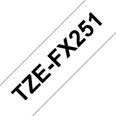 Schriftband TZe-FX251 (lam., flex.) Schwarz auf Weiß 24mm x 8m