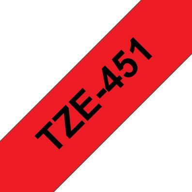 Schriftband TZe-451 (lam.) Schwarz auf Rot 24mm x 8m