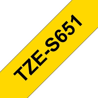 Schriftband TZe-S651 (extra st.) Schwarz auf Gelb 24mm x 8m