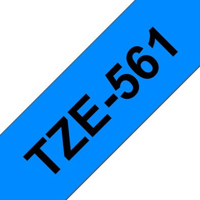 Schriftband TZe-561 (lam.) Schwarz auf Blau 36mm x 8m