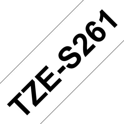 Schriftband TZe-S261 (extra st.) Schwarz auf Weiß 36mm x 8m