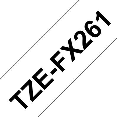 Schriftband TZe-FX261 (lam., flex.) Schwarz auf Weiß 36mm x 8m