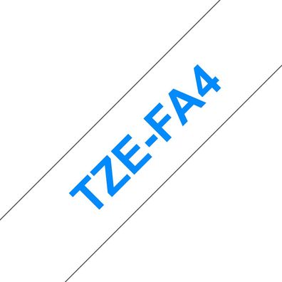 Schriftband TZe-FA4 Blau auf Weiß 18mm x 3m