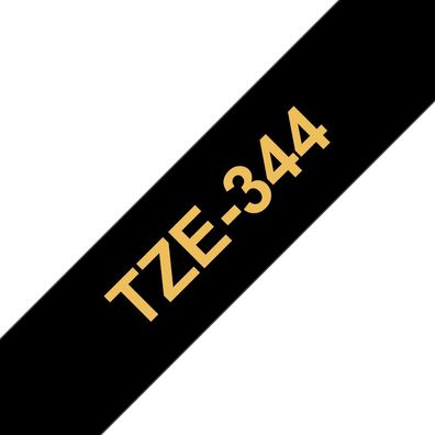 Schriftband TZe-344 (lam.) Gold auf Schwarz 18mm x 8m