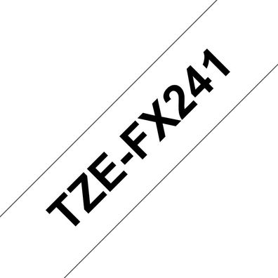 Schriftband TZe-FX241 (lam., flex.) Schwarz auf Weiß 18mm x 8m