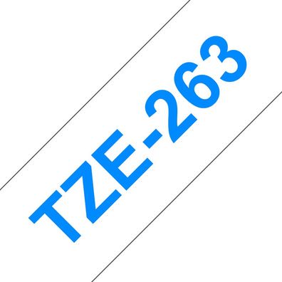 Schriftband TZe-263 (lam.) Blau auf Weiß 36mm x 8m