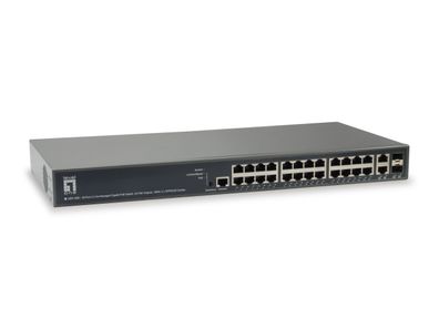 LevelOne 26-Port L3 Manag. GiB Switch 24 PoE 185W, 2 SFP/ RJ45