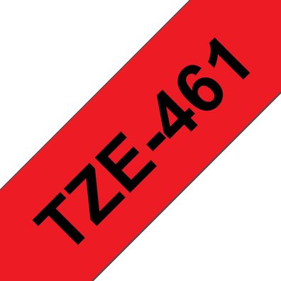 Schriftband TZe-461 (lam.) Schwarz auf Rot 36mm x 8m