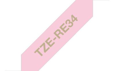 Textilband TZe-RE34 rosa / gold 12mm x 4m