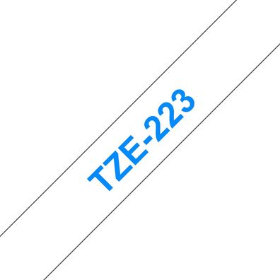 Schriftband TZe-223 (lam.) Blau auf Weiß BxL 9mm x 8m