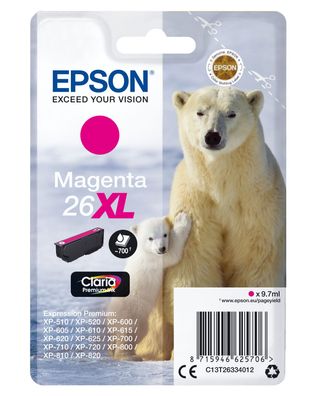 Epson Tintenpatrone 26XL T2633 Claria Magenta (9,7 ml)