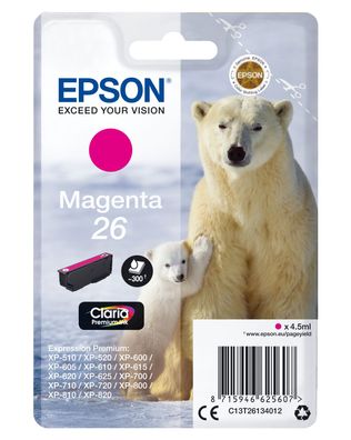 Epson Tintenpatrone 26 T2613 Claria Magenta (4,5 ml)