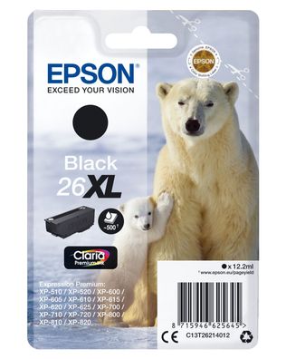 Epson Tintenpatrone 26XL Schwarz (12,2ml)