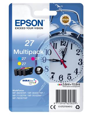 Epson Tintenpatrone 27 Multipack M/C/Y (ca. 10,8ml)