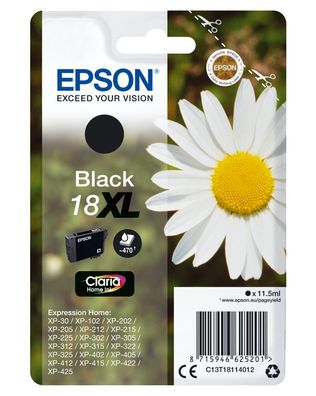 Epson Tintenpatrone 18XL T1811 Claria Home Schwarz