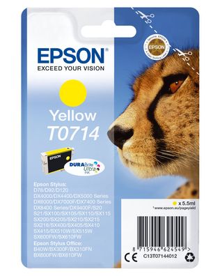 Epson Tintenpatrone T0714 Gelb (ca. 415 Seiten)