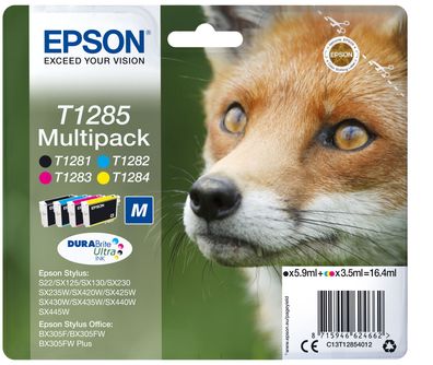 Epson Tintenpatronen T1285 DURABrite Ultra Multipack 4-farbig