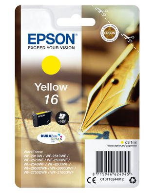 Epson Tintenpatrone 16 T1624 DURABrite Ultra Gelb