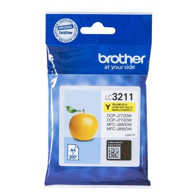 Brother Tintenpatrone LC-3211Y Gelb (ca. 200 Seiten)